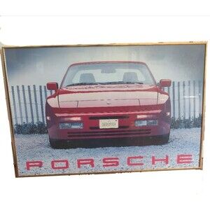 Vintage 1980s Porsche Poster Professionally Framed Towson Deborah License Plate